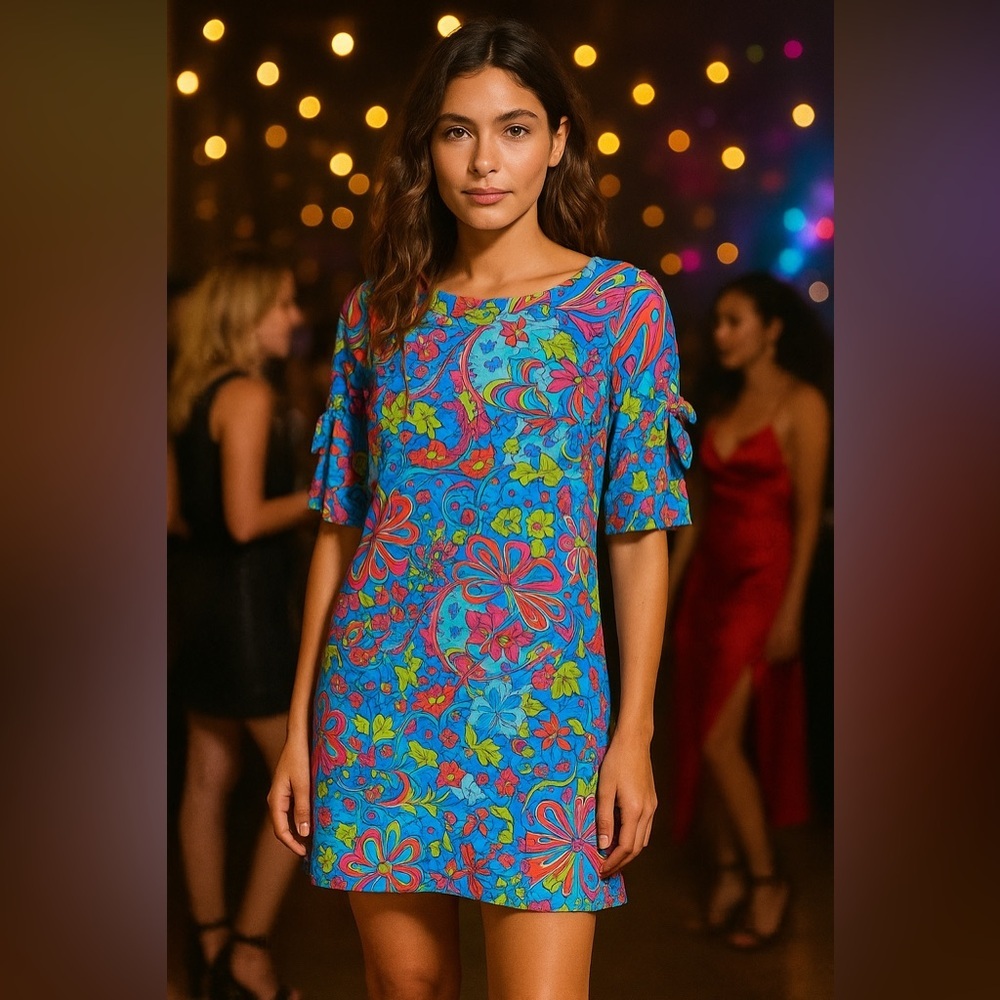 NWOT Chelsea Gunn Colorful Paisley Mini Dress Size Small